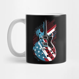 Patriotic USA 4th of July Guitarist Concert Festival Guitar Mug